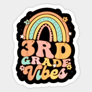 Back To School Third Grade Student Teacher rainbow Sticker